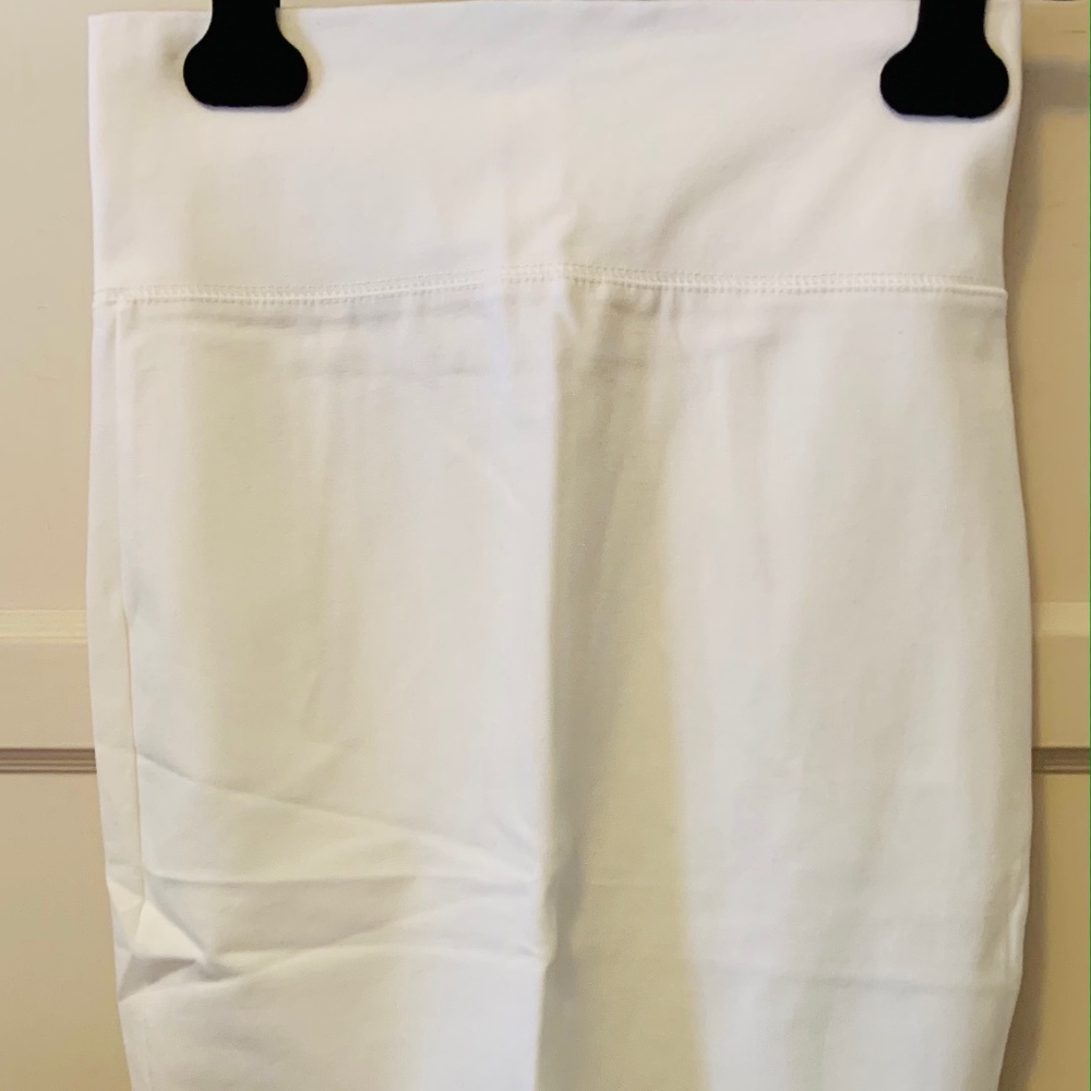 Ivory-White Midi Pencil Skirt with Mini Back Slit: Buy 2 for 30